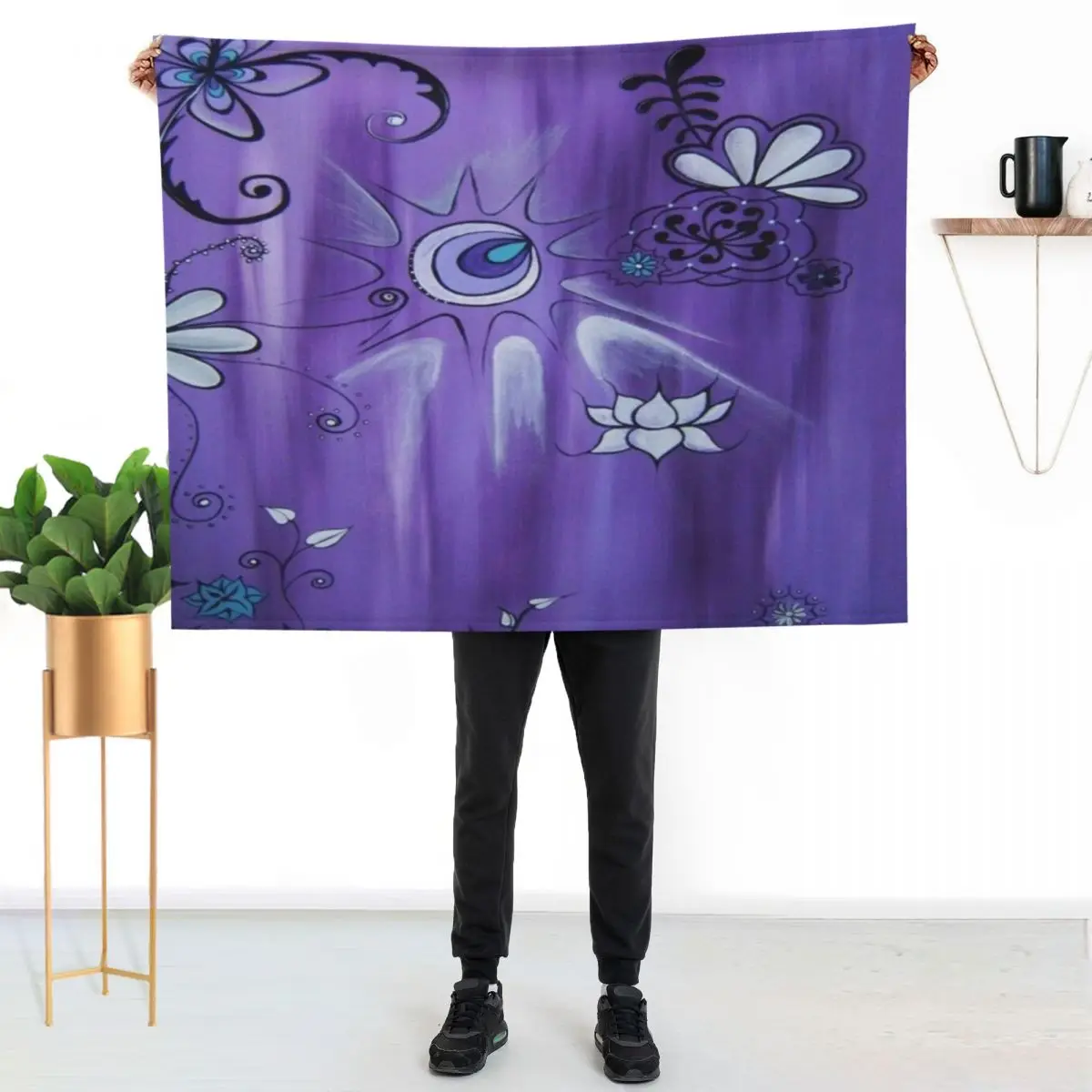 Wisteria Throw Blanket Shaggy Quilt Multi-Purpose Cute Thermals For Travel Comforter Blankets