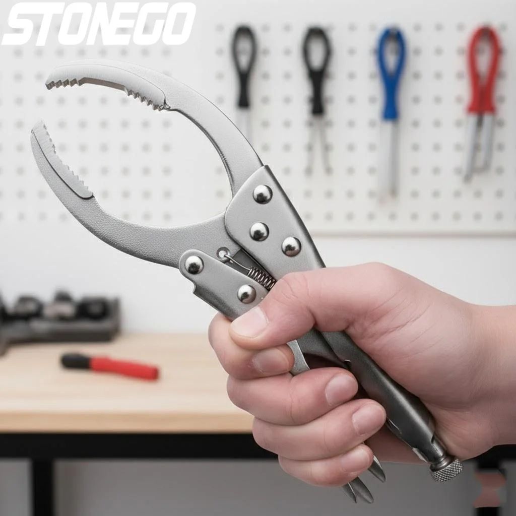 

Промышленный ключ-плоскогубцы для масляных фильтров с фиксацией, 1 шт.