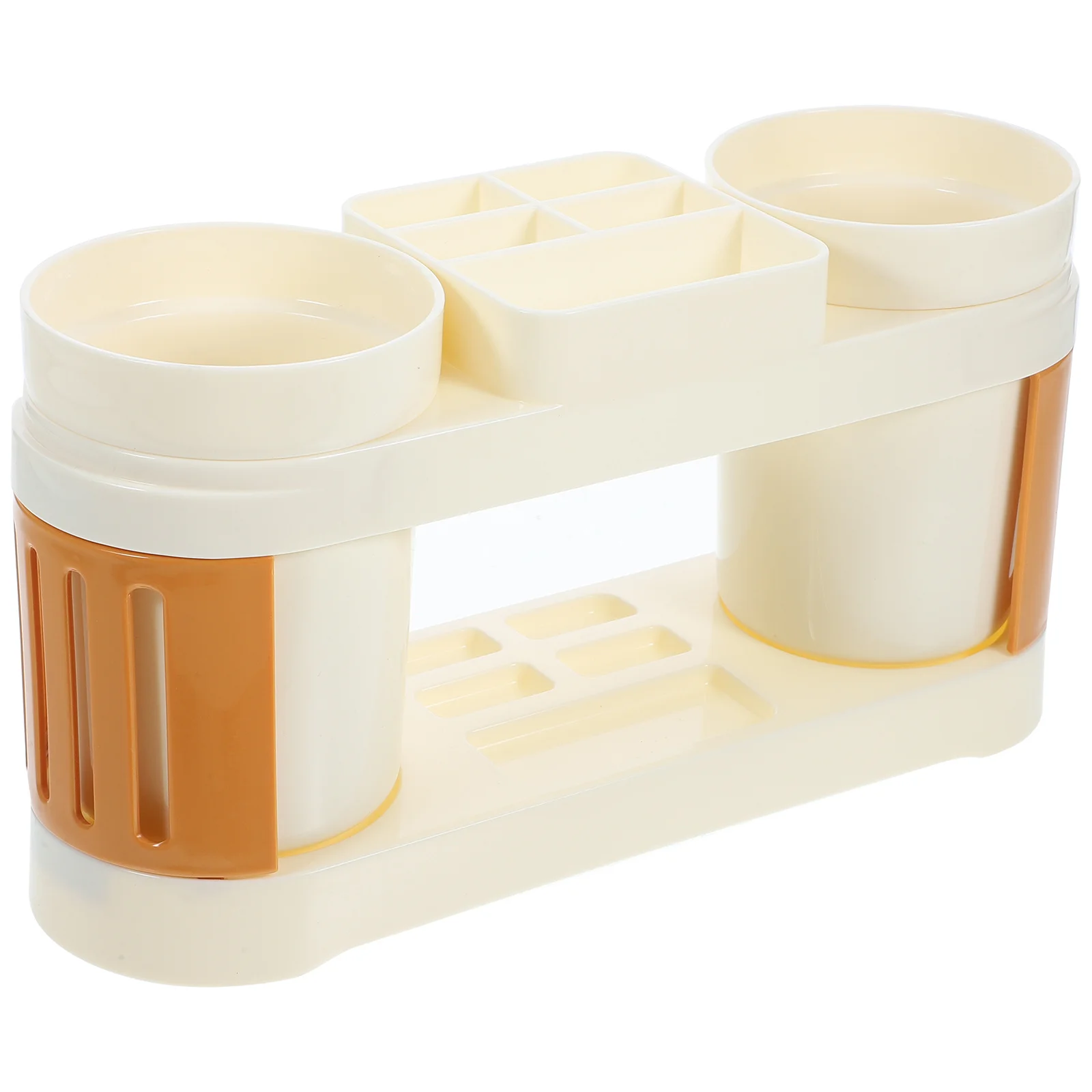 

Minimalist Bathroom Toothbrush Holder Electric Toothbrush Toothpaste Rack Space-Saving Countertop Organizer Multi-Grid Storage