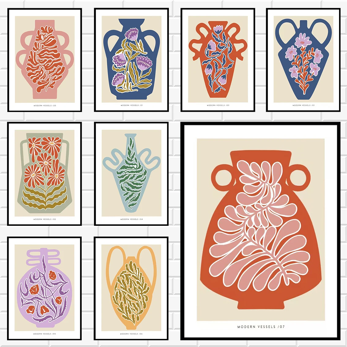 Vessel Floral Wall Art Prints Abstract Greek Vase Botanical Poster Boho Canvas Painting Nordic Home Living Room Bedroom Decor