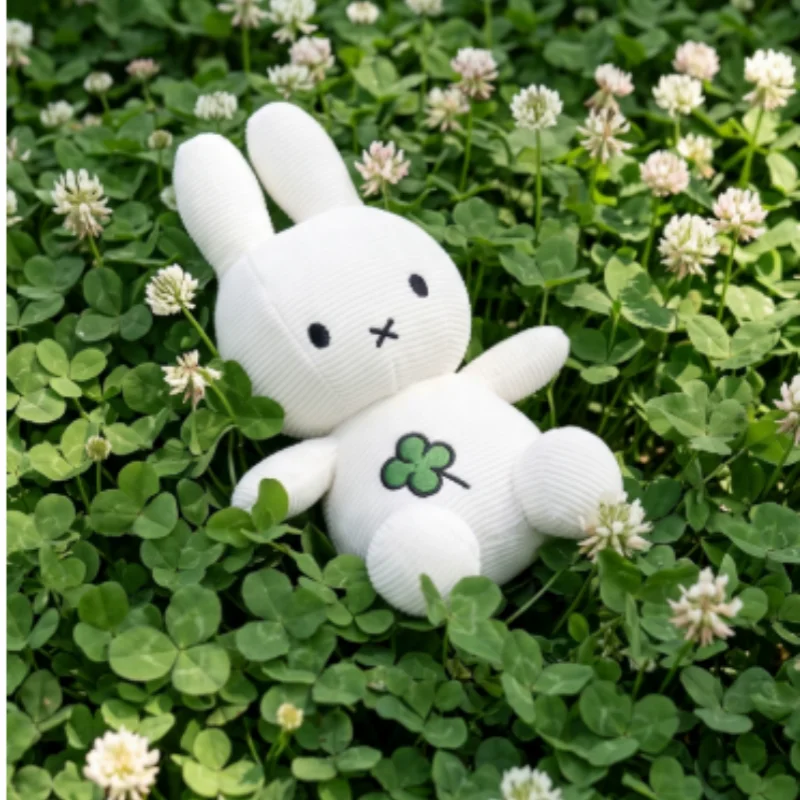 Kawaii Genuine Miffy Clover Keychain 10CM Bunny Student Cute Backpack Decorative Plush Doll Girl Limited Edition Gift