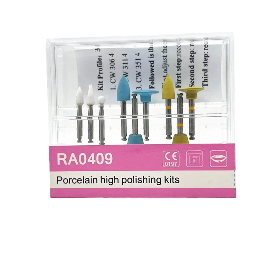 

Dental Composite Polishing Kits RA0409 Resin Sanding Porcelain Teeth Polisher Set Dentistry Low Speed Contra Angle Handpiece