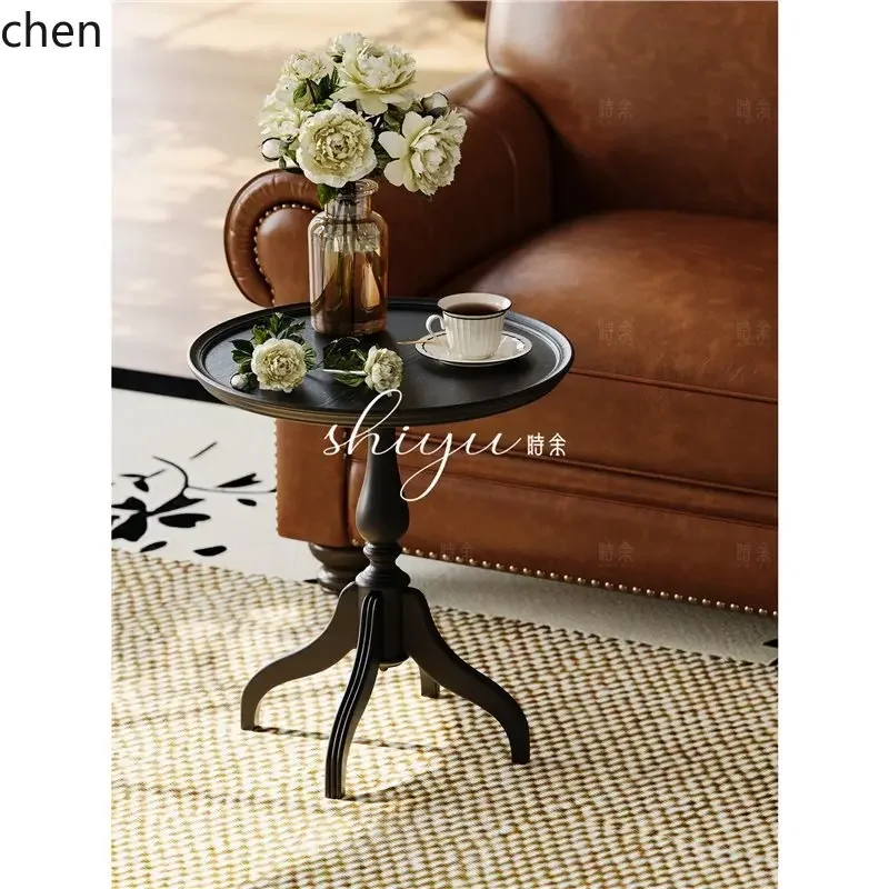 b11-7.2 Side Table Retro Solid Wood High-End Small Table Living Room Low Corner  Sofa Side Table