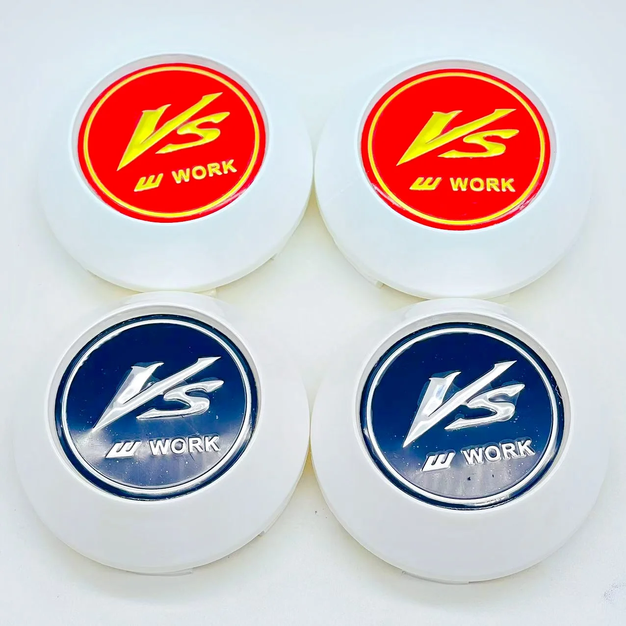 

4pcs 60/65/68/69mm VS W work 3D Car Emblem Wheel Center Hub Cap Rim badge Covers Decoration Refit Creative Stickers Accessories