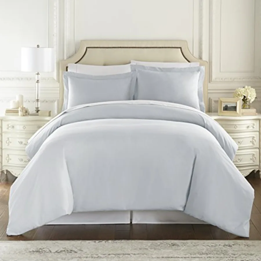 

Duvet Cover - Ice Blue Queen Size Duvet Cover - 3 Piece Soft Breathable Microfiber Duvet Cover Set with Zipper Closure and 2 Pi