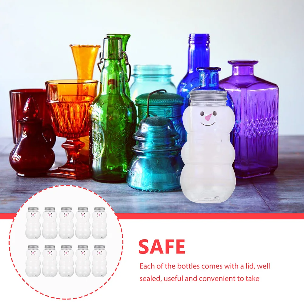 

12Pcs Sealed Packaging Bottles Pet Material Juice Bottles Smooth Edges Spill Proof Drink Bottles for Beverage Shops Homes