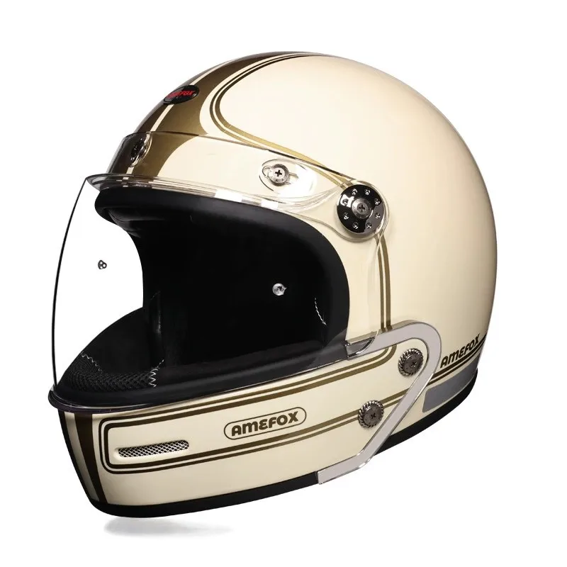 

New Vintage Motorcycle Helmet Retro Cruise Full Helmet DOT Certified Helmet High-speed Riding Heavy Aircraft Protection