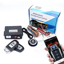 Alarme de voiture universelle, démarrage automatique, système d'entrée sans clé, kit de démarrage à distance pour voiture, bouton poussoir, système d'arrêt de démarrage, accessoires de voiture