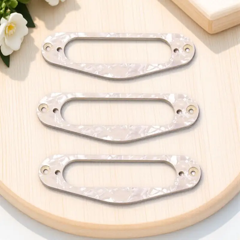 3Pcs Guitar Pickup Frame Mounting Ring Single Coil Pickup Ring Narrow Hole Beige Tl Style Electric Guitar Replacement Parts
