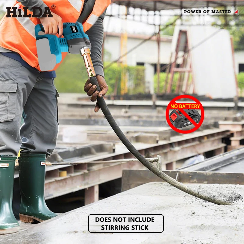 HILDA Cordless Elettrico Calcestruzzo Vibrato Ad Alta Potenza Miscelazione Strumento di Potere Elettrico Compattatore di Calcestruzzo Per Makita 21v Batteria