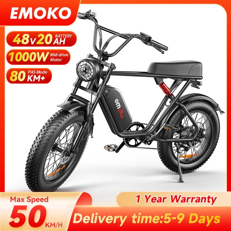 

Electric Bike with Lithium Battery, Moped Bicycle, Fat Tire Mountain Bike, Off Road E-Bike, 1000W Motor, 48V, 17, 5Ah