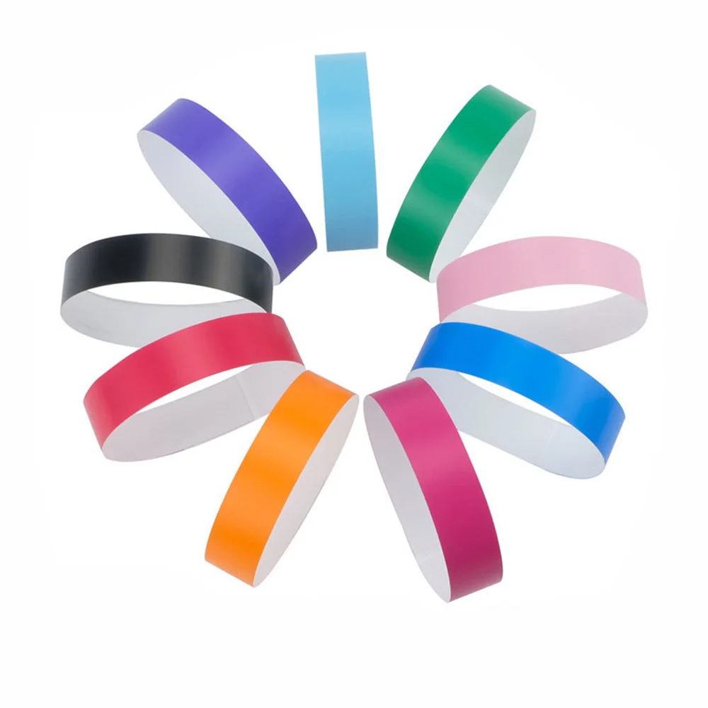 300-1000pcs Party Paper Bracelet Synthetic Paper Plastic for Dupont Wristbands Sticky Wristband Print Pattern Party Wristbands
