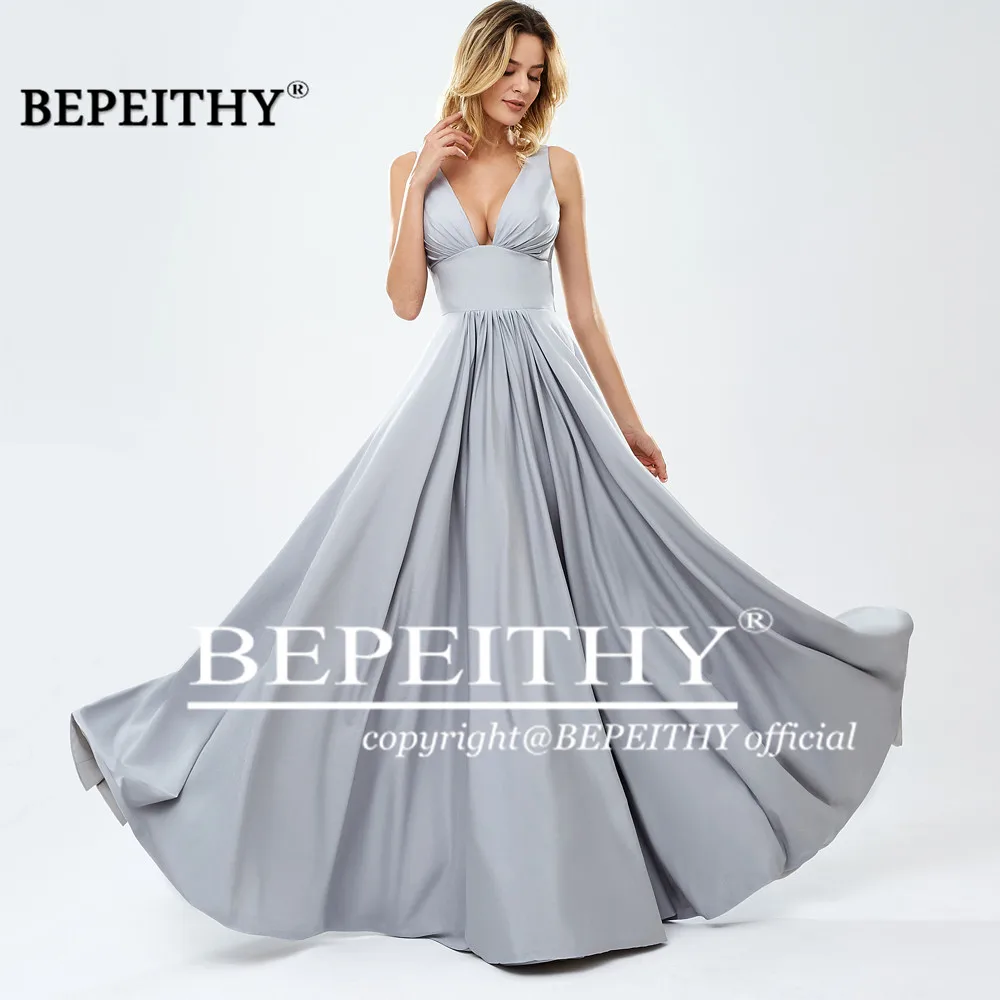 BEPEITHY Customized Deep V-Neck Evening Dresses Vintage Prom Dress 2023 Sleeveless A Line Party Gowns For Women Cocktail Dresses