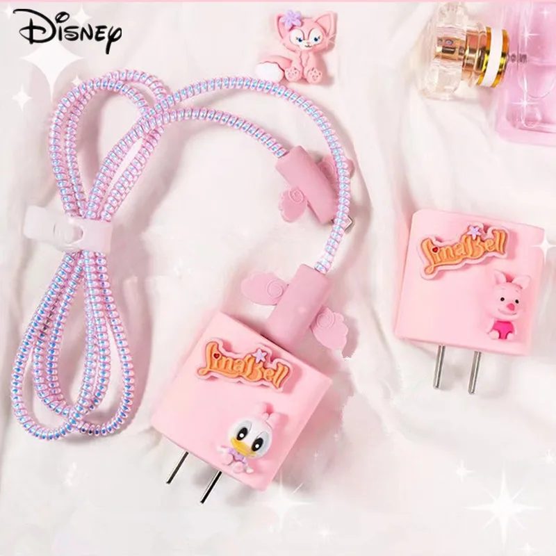 Cartoon Disney Cable Protector For iPhone 11 12 iPad 18W 20W Data Line Winder Set Charger Protector For Apple Fast Charger