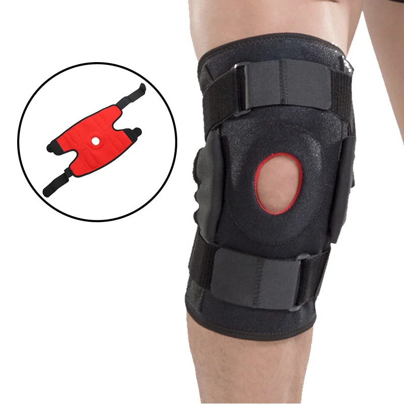 1/2PCS Hiking Cycling Knee Support Protector With Removeble Aluminum Plate 4 Straps For Mountaineering Knee Brace Joint Recovery