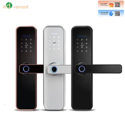 Euro mortise ttlock tuya wifi smart door lock euro 72mm 85mm mortise fingerprint IC card pin codes electronic digital door lock