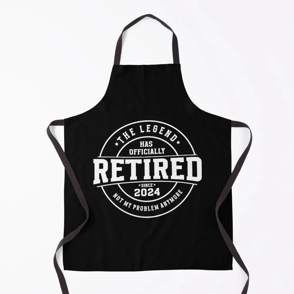 

Retired 2024 Not My Problem Anymore - Funny Retirement Apron with personal logo Funny Apron