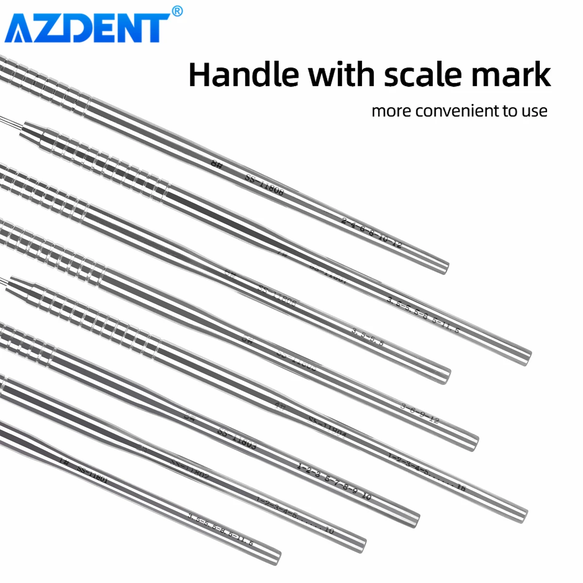 Sonda okresowa dentystyczna Sonda skalowa AZDENT Instrument ze stali nierdzewnej Sonda endodontyczna 1/2/3/4/5/6/7/8 #   Narzędzia do dezynfekcji