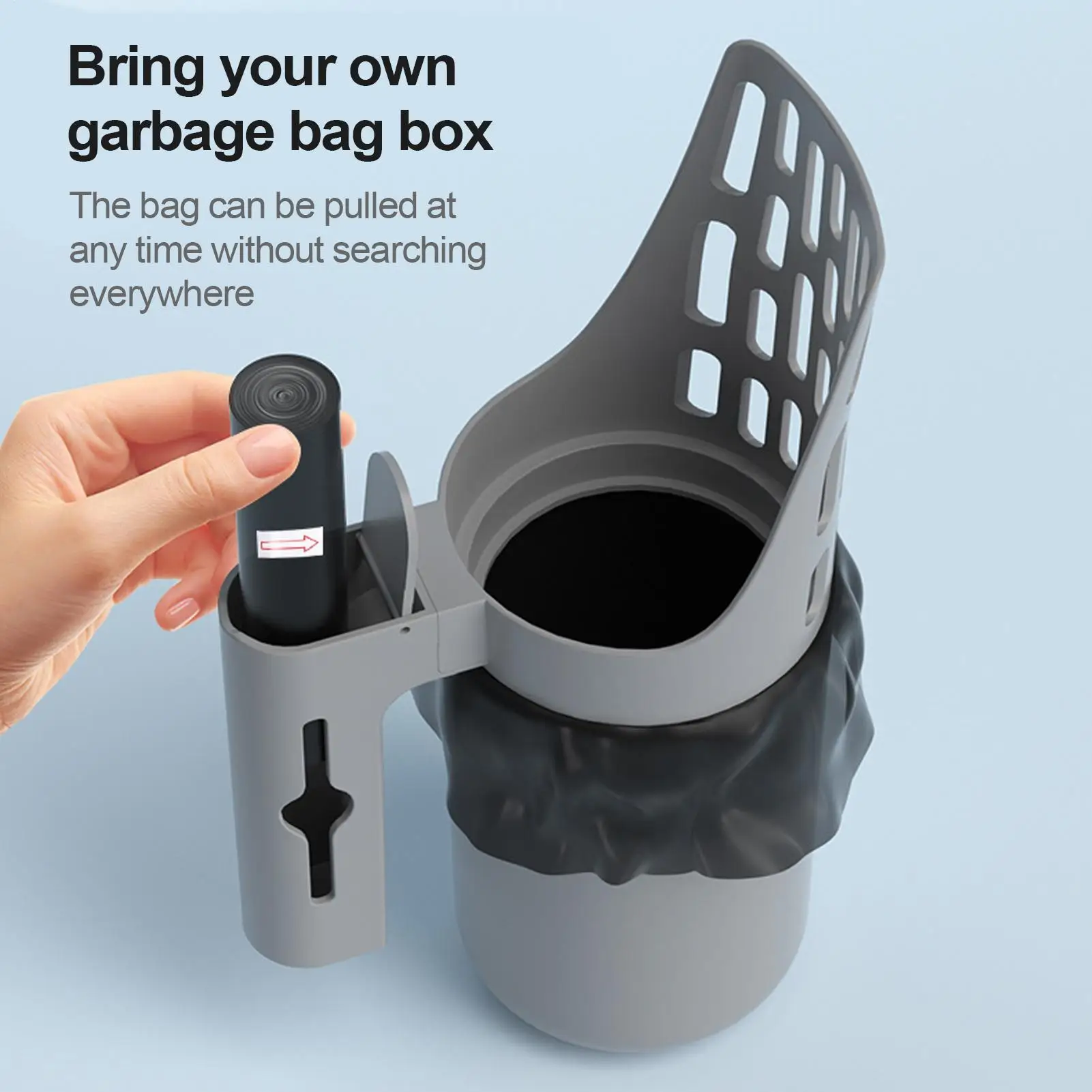 Cat Scooper for Litter Box Cat Litter Scooper with Holder Poop Shovel Large Capacity Portable Pet Supplies Trash Can for Men