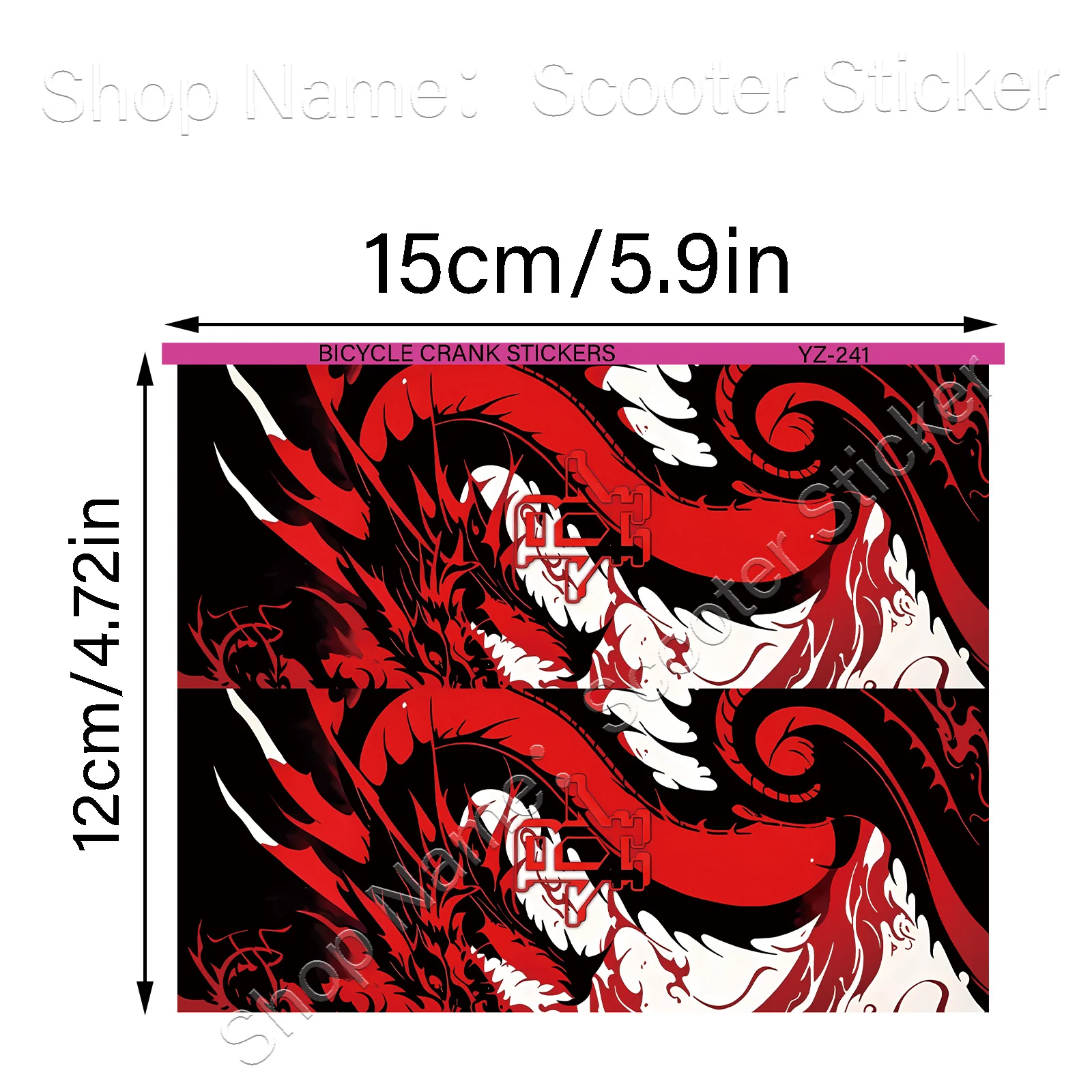 1Pair 2D Flat Red Devil Crank Arm Vinyl Sticker, Waterproof Decal for MTB Bike Crankset Decor, Holiday Gift