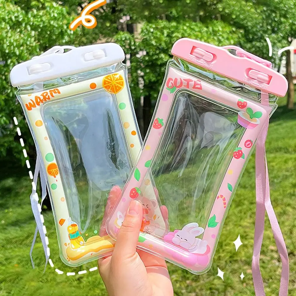 Cartoon Waterproof Phone Pouch Water Sports Beach Pool Touch Screen Dry Bag for Phone with Airbag Mobile Phone Accessories