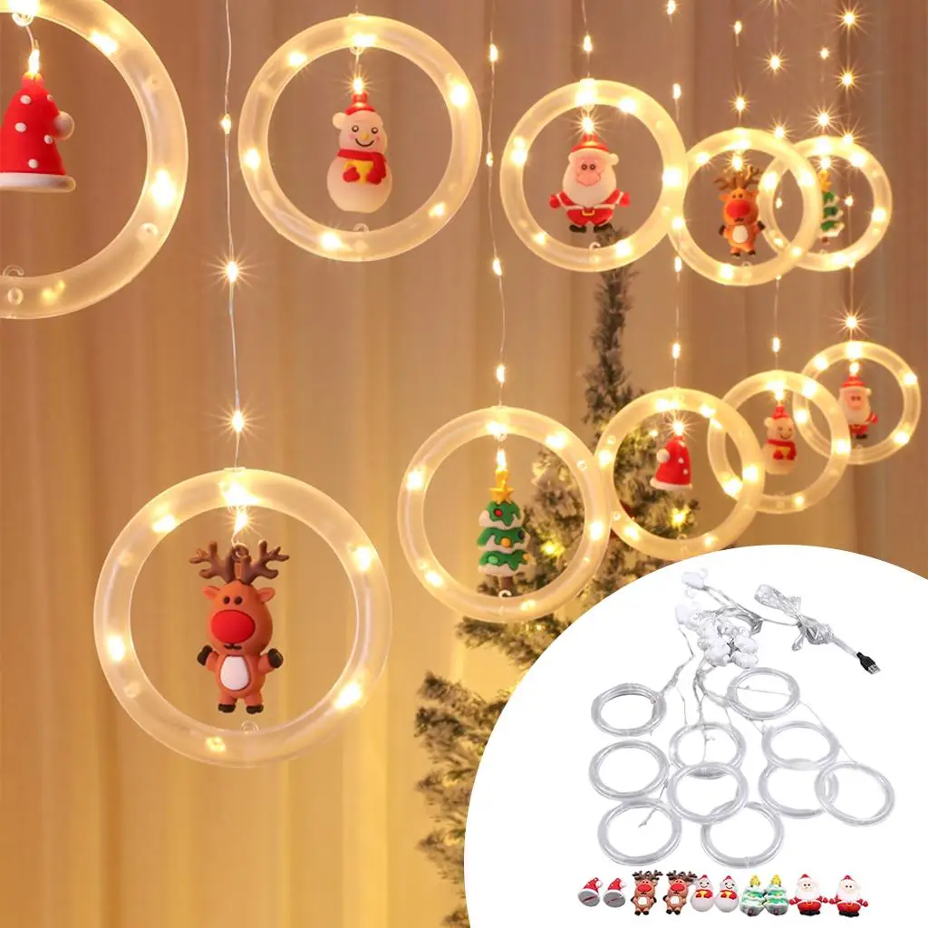 

Christmas Curtain Lights Waterproof Novelty Xmas for Wedding Bedroom Outdoor