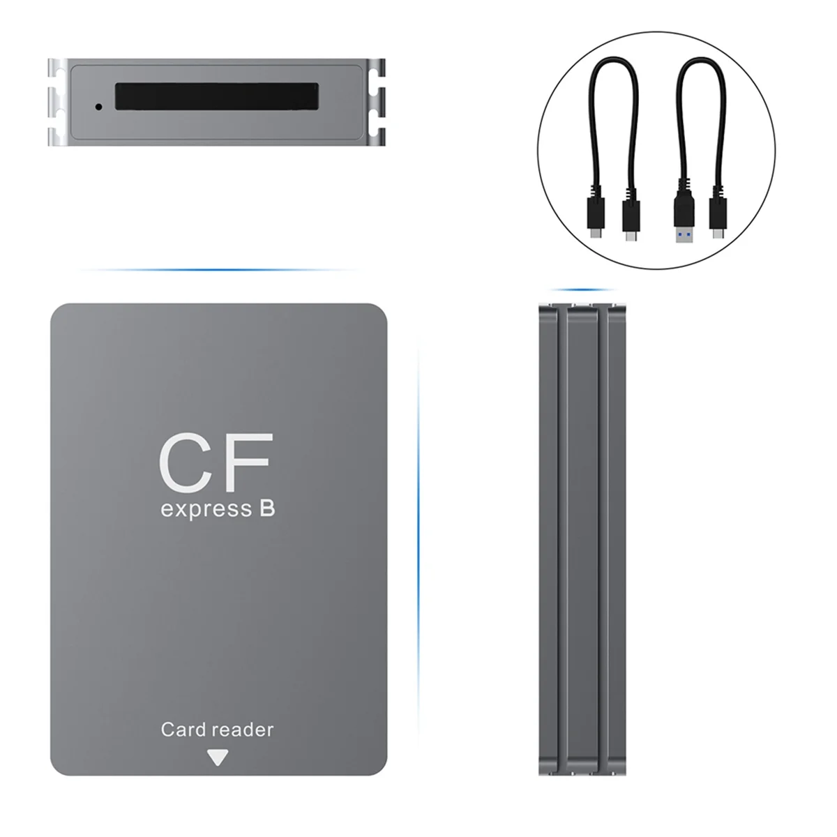 CFexpress Type B Card Reader USB3.2 Gen2 10Gbps CFexpress Reader Memory Card Adapter with USB C to USB C/A Cable