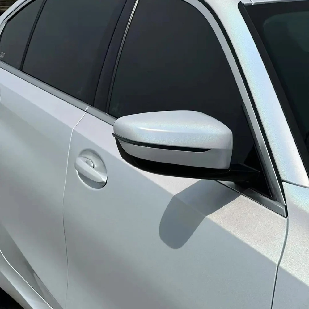 PET ماتي قزحي الألوان الليزر الأبيض سيارة التفاف الفينيل فيلم مقاوم للماء مقاومة للخدش ذاتية اللصق دراجة نارية السيارات الجسم ديكور الفيلم