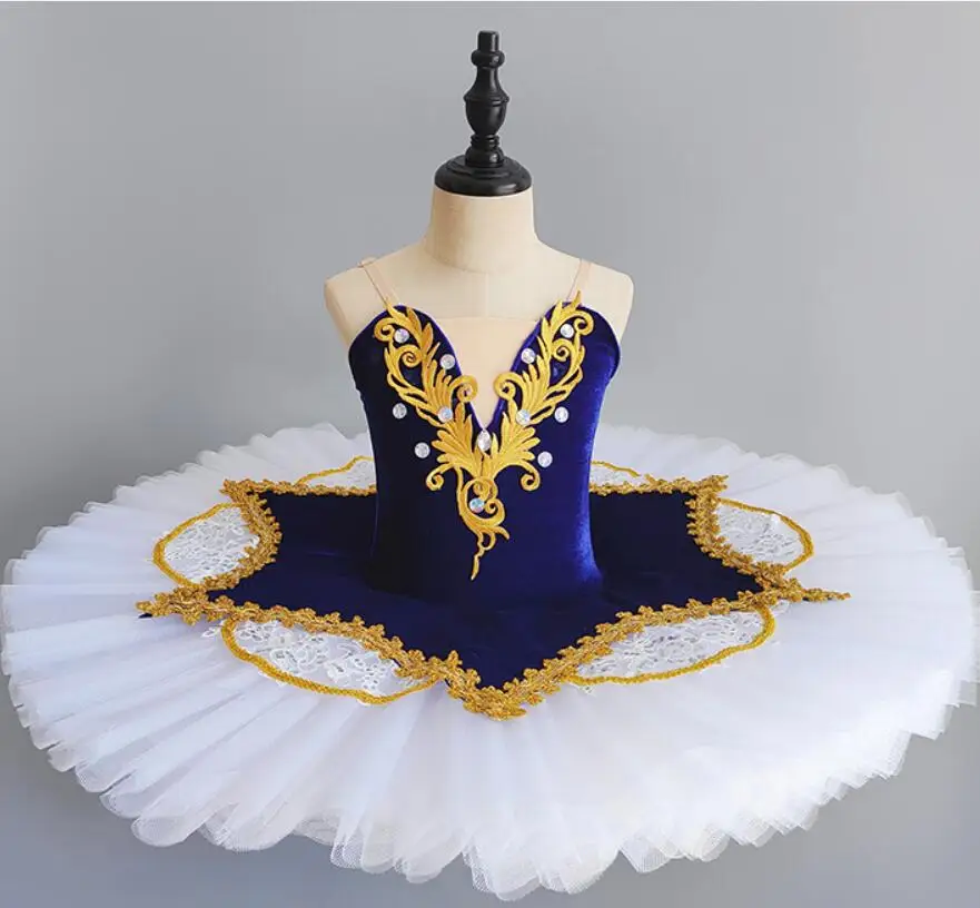 Professional Ballet Dance Costumes For Breadcrumb Fairy Sleeping Beauty Royal Blue Tulle Sugar Baile Dance Pancake Tutu Wear