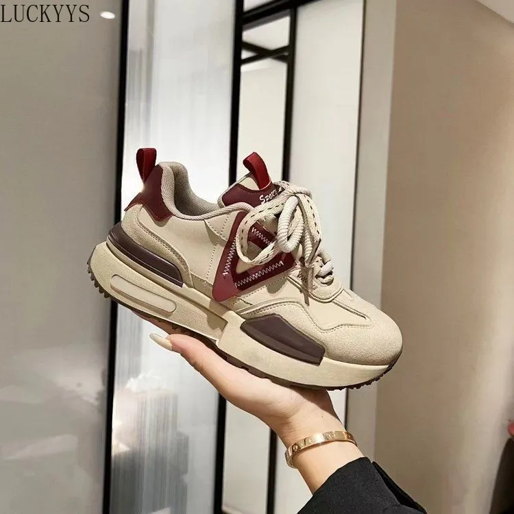 2024 Nieuwe Dames Zinksulfide Hardloopsneakers Rond Teen Casual Mode Preppy Stijl Ademende Dames Gevulkaniseerde Schoenen