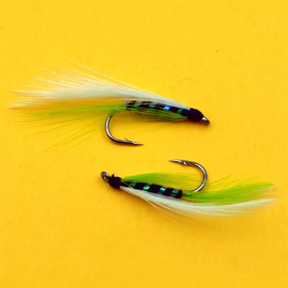 MNFT 6PCS Or 10PCS 7# Green Tail Rainbow Zebra Film Body May Fly Trout Fishing Lures