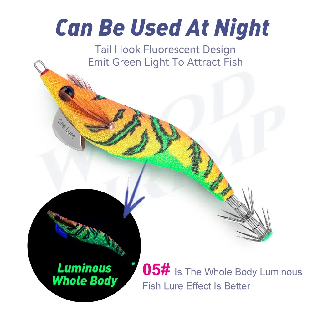 طعم حبار المملكة Egi Squid Bait # ، # # القفز الاصطناعي ، خطافات الحبار الغرق البطيئة ، صيد سمك الأخطبوط المضيء
