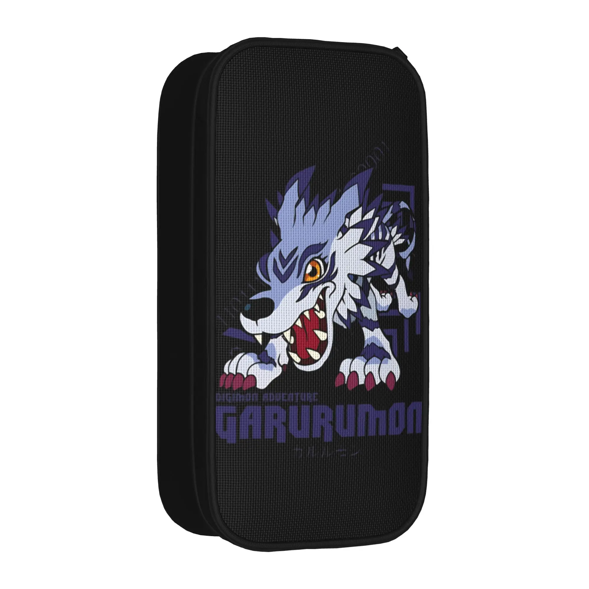 

Digital Monster Digimon adventure garurumon Pen Box Double Layer Large Capacity School Accessories Pencil Bag Gift