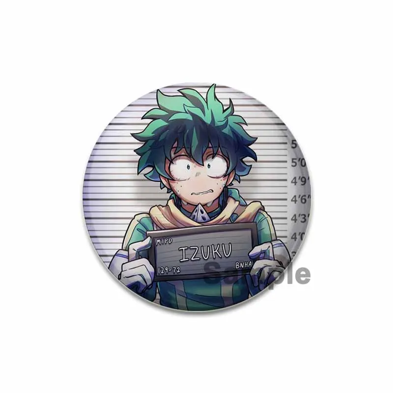 Anime Badge Midoriya Izuku Bakugou Katsuki Todoroki Shoto Ochaco Uraraka Cartoon Brooches Round Gifts Pins for Bag Accessorie