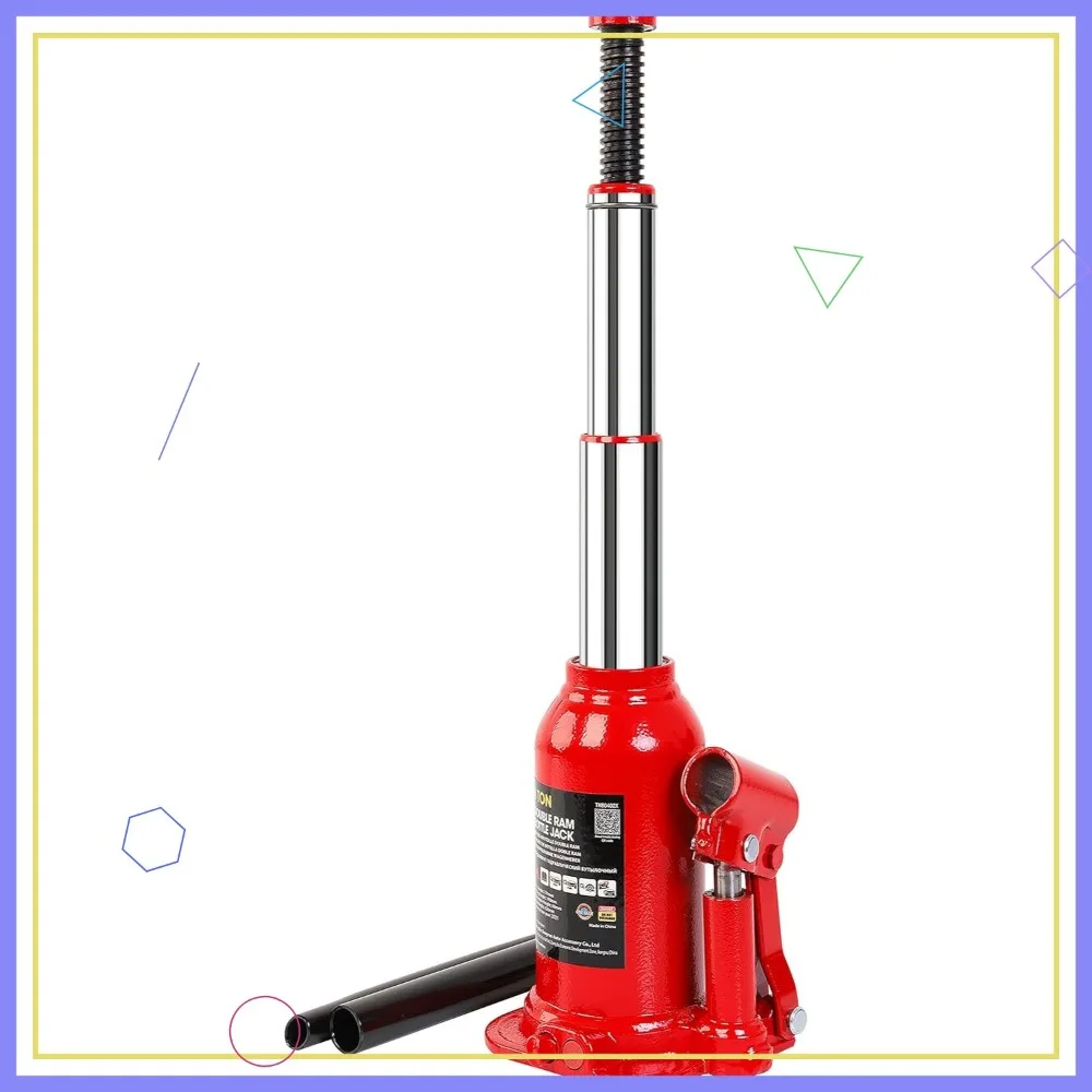 مقبس زجاجة رام مزدوج 4 طن لرفع السيارات والشاحنات، سعة 8000 رطل مع برغي تمديد #1