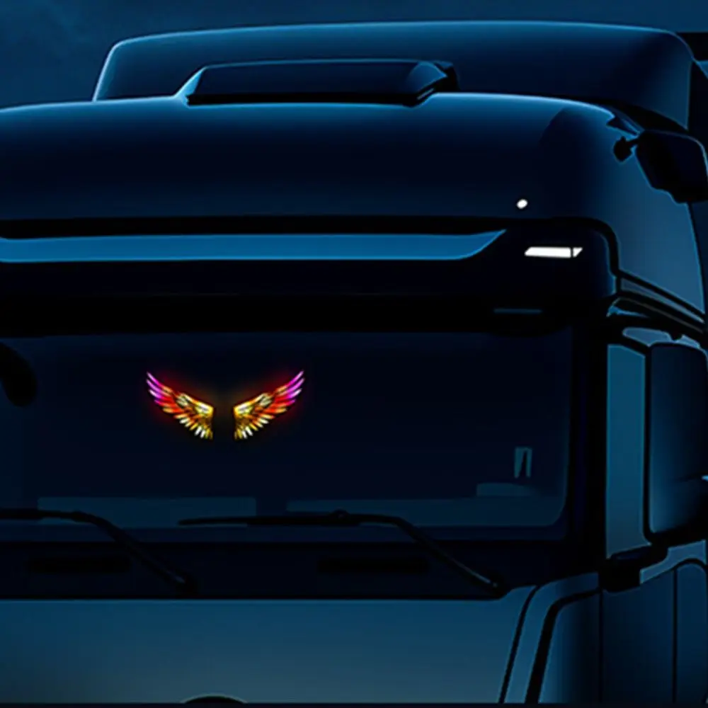 Wings Shaped Solar Warning Light Wireless Dual Sensor LED Strobe Light Decorative Suction Cup Solar Wings Lamp Interior Car