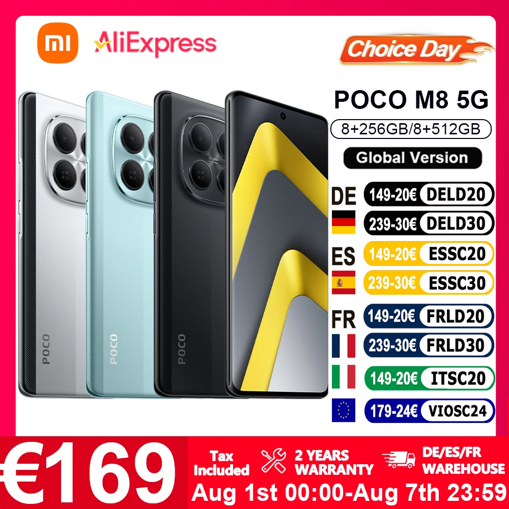 Globale Version POCO M8 5G Smartphone 6,77' Snapdragon ®   6 Gen 3 Mobile Plattform 45W Turbo-Ladung 50MP Hauptkamera IP66 NFC Xiaomi