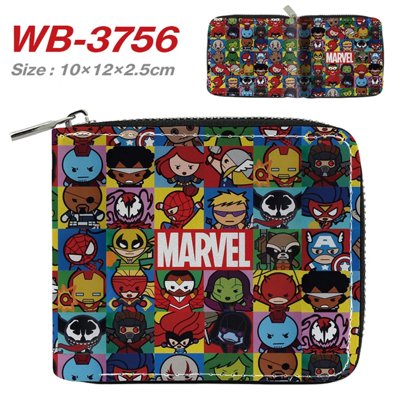 Miniso Marvel Cartoon Wallet Captain America Deadpool Thor Iron Man Spiderman The Hulk Short Purse with Coin Pocket Wholesale