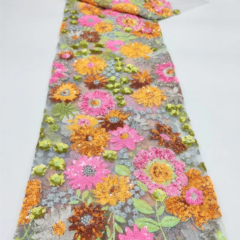 Robe de costume en forme de plante brodée de perles colorées, tissu à paillettes pour femmes, gril