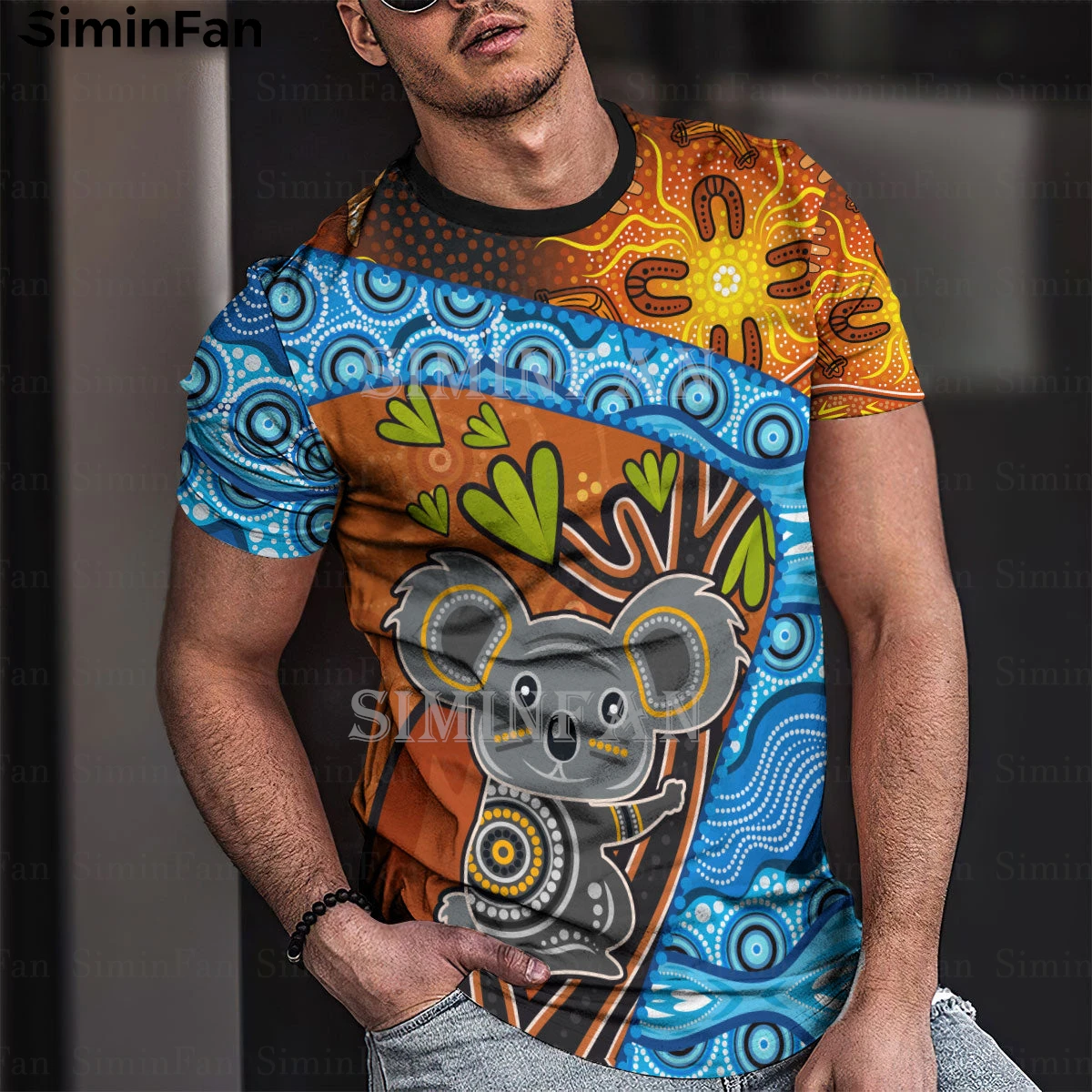 Koala Aboriginal Turtle 3D Printed Men T-Shirt Summer Tee Male Casual Short Sleeve Shirt Unisex Harajuku Top Women Streetwear T2