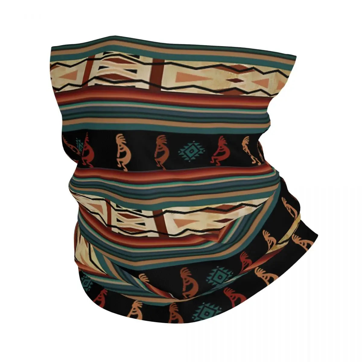 Kokopelli With Aztec Thin Bandana Neck Gaiter Kokopelli Tribal Wrap Scarf Headband Neck Cover