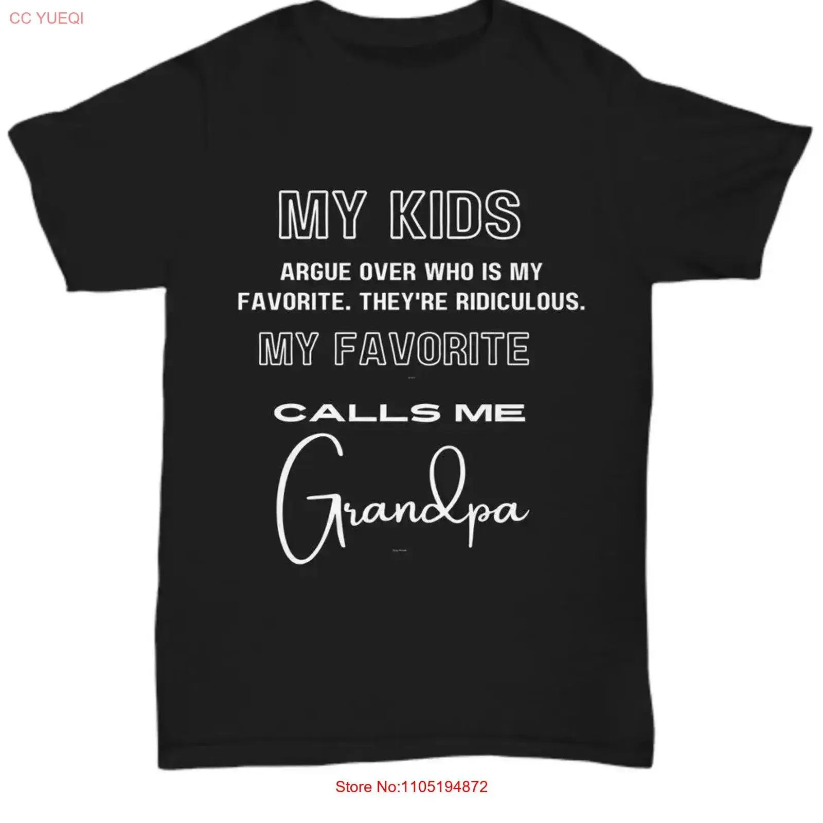 

Funny T shirt for Grandpa Father's Day Birthday Favorite Child My Calls Me vintage Washed designer clothes Stylish Unisex