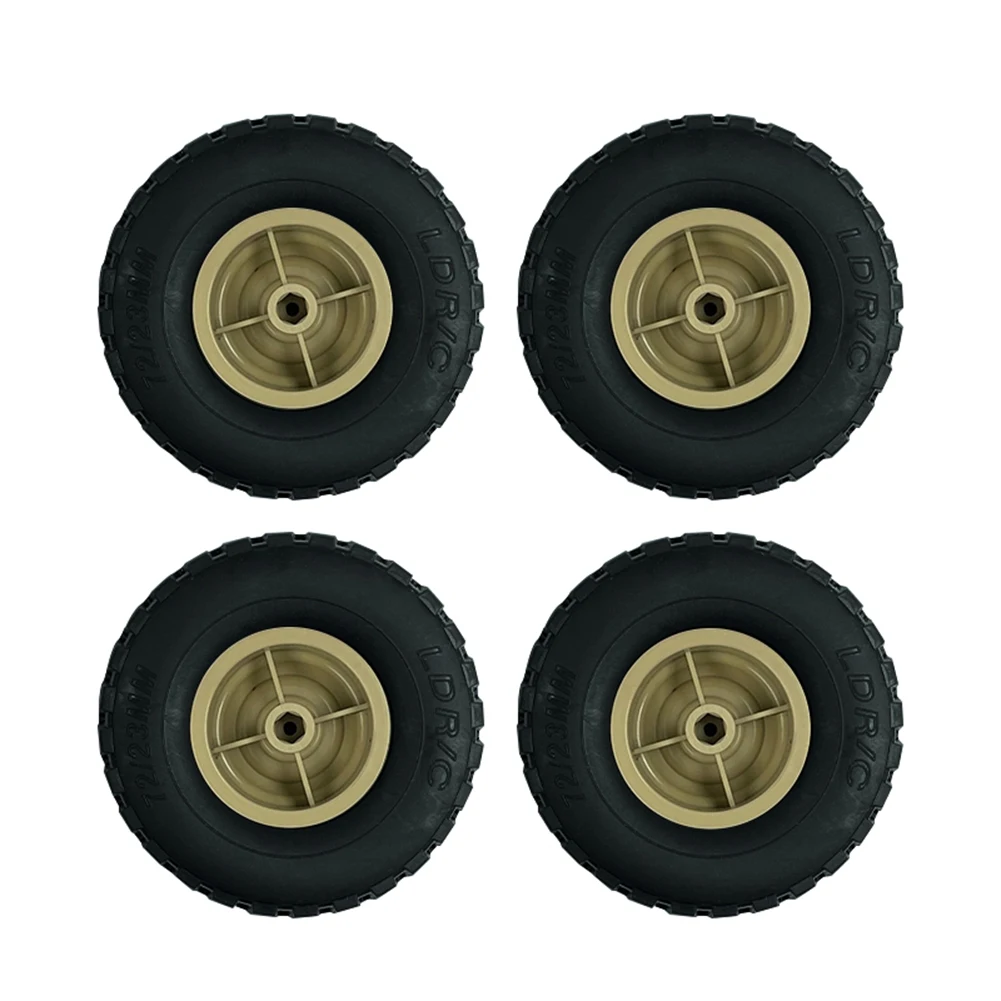 4Pcs LD-P06 Wheel Tire Tyre for LDRC LD-P06 LD P06 Unimog 1/12 RC Truck Car Spare Parts Accessories,Yellow