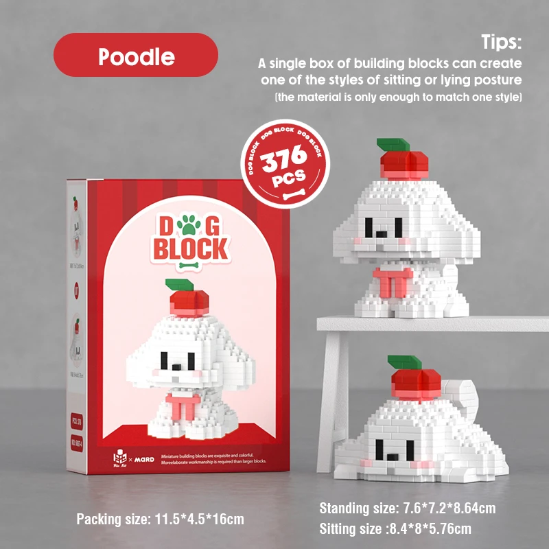 Creativo Mini Cane Gatto Building Block Giocattolo per bambini Fai da te Modello animale assembabile Blocchi di mattoni di diamanti Educazione Giocattolo per bambini Regalo di Natale