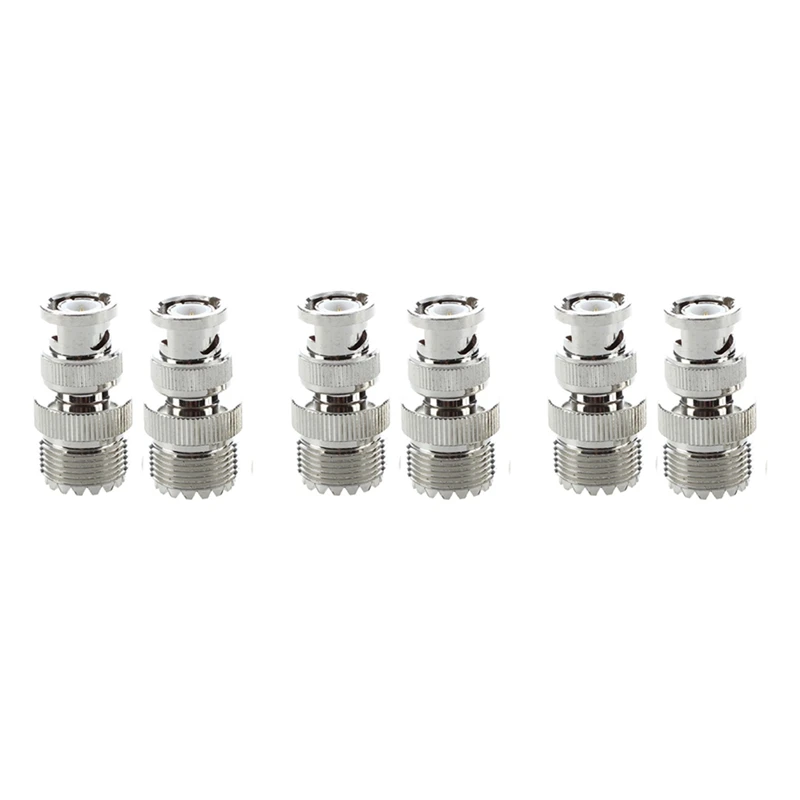 

6 Pcs BNC Male Plug To UHF SO239 Female RF Coaxial RF Connector