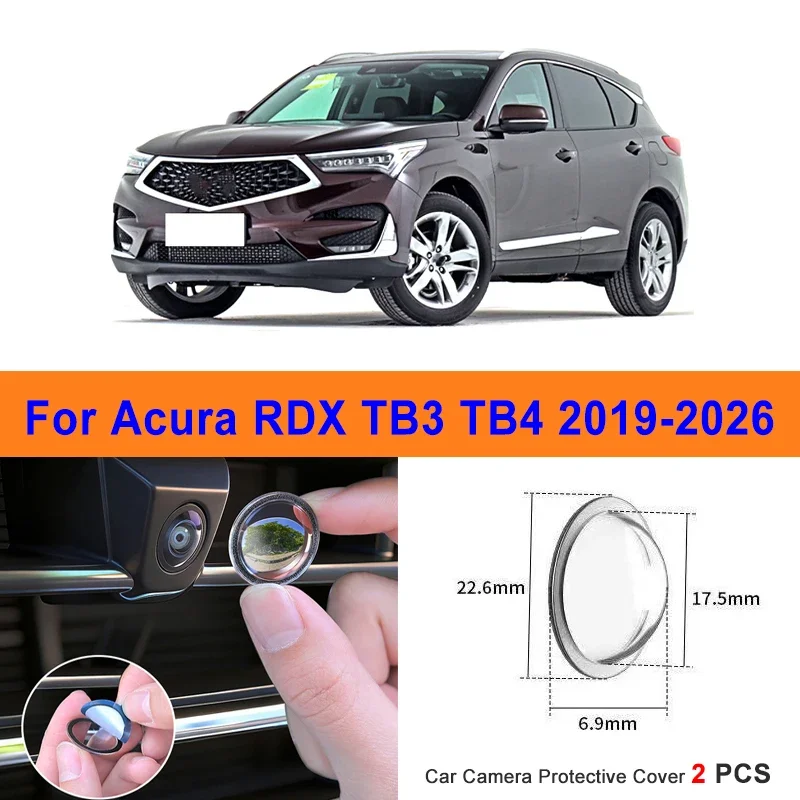 

360 Reverse Image Car Camera Cover Anti-Scratch PC Lens Protector Stickers For Acura RDX TB3 TB4 2019-2026 2Pcs