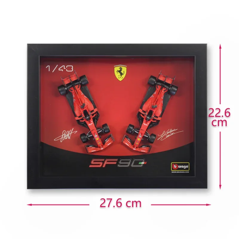 Bburago 1:43 2019 Ferrari SF90 F1 With frame Signed edition Formula One Racing Alloy Simulation Car Model Collect gifts toy B458