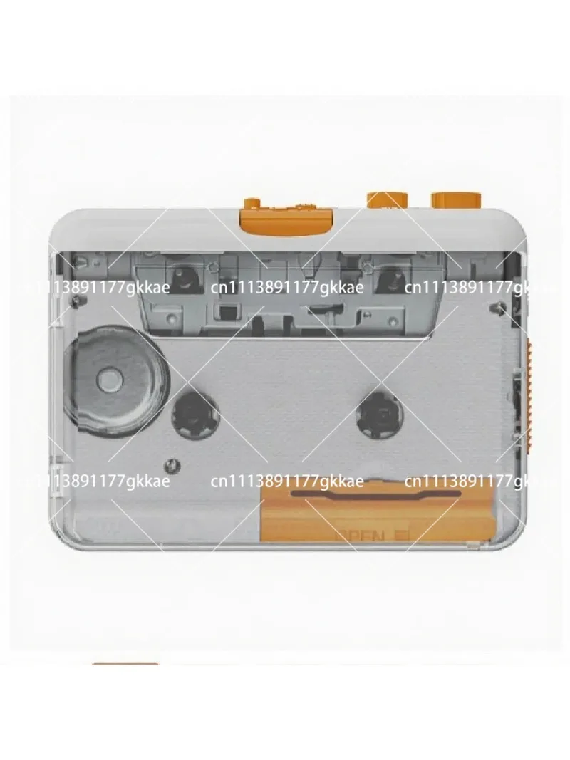 Cassette to MP3 Converter Portable Tape Player with USB, Audio Capture for PC, Yellow White Retro Walkman Style