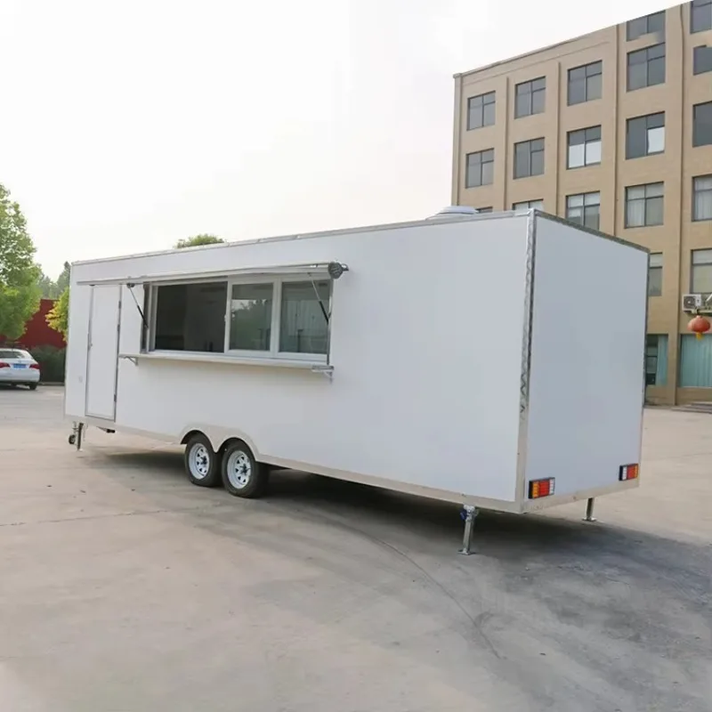 Custom Logo Sticker Available Aluminum Fiberglass Food Trailer for Sale Serving Mobile Cart Snack Food Chips