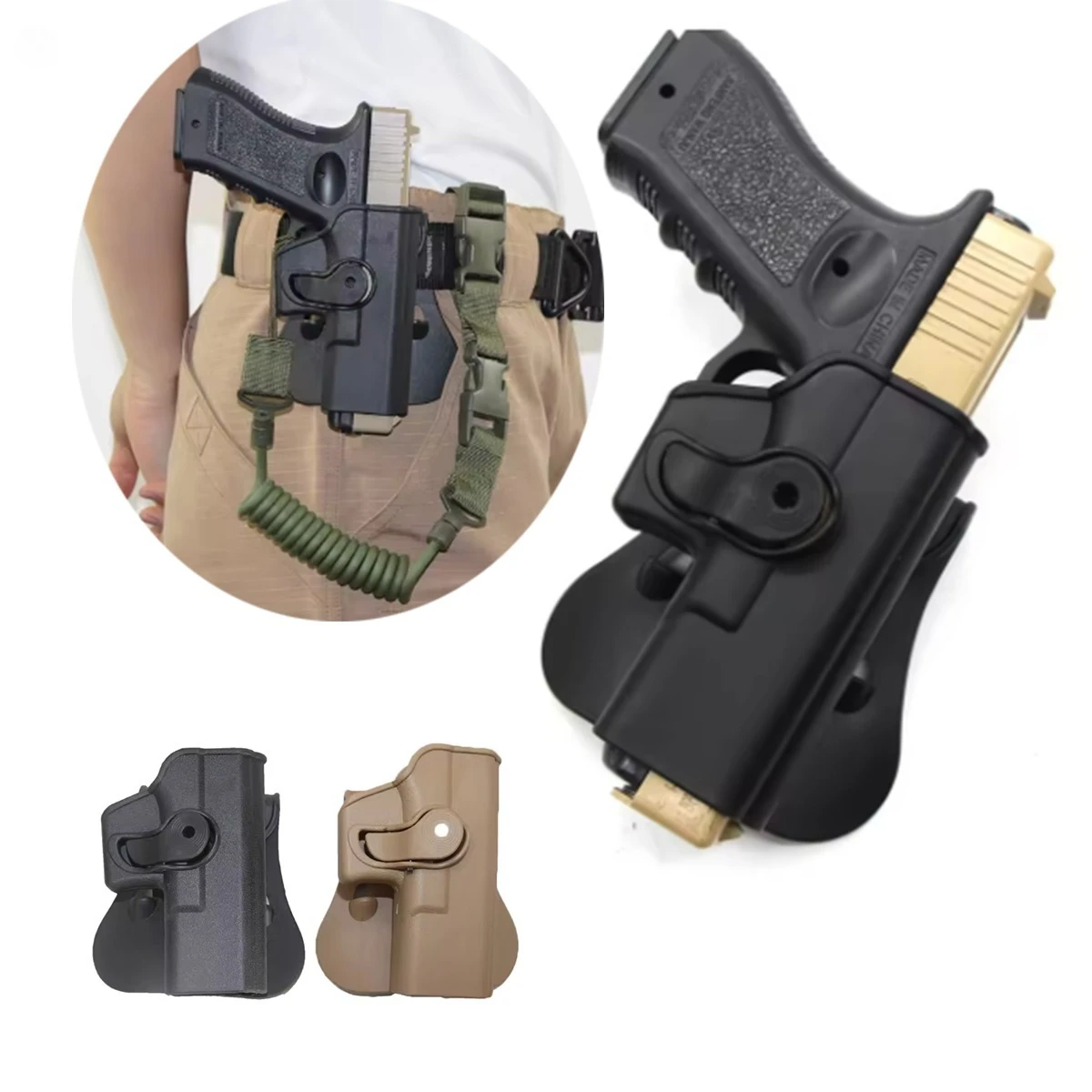 

Правая и левая кобура для пистолета Glock, чехол для пистолета, кобура для пистолета Gen 1-4 Glock 17, пояс с охотничьими аксессуарами 9 мм